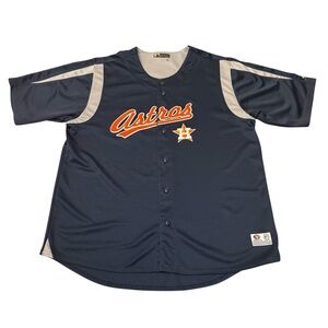 Houston Astros MLB Genuine Merchandise Button Up Jersey Men’s XXL Navy Blue